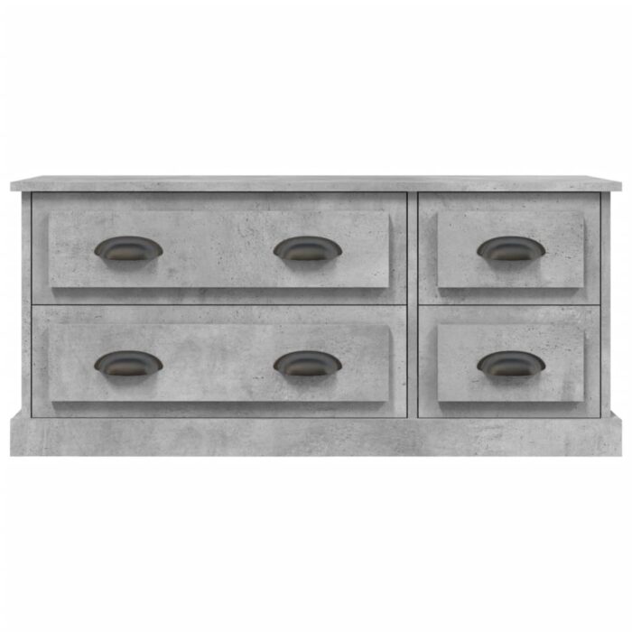 Meuble TV gris béton 100x35,5x45 cm bois d'ingénierie – Image 4