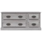 Meuble TV sonoma gris 100x35,5x45 cm bois d'ingénierie – Image 4