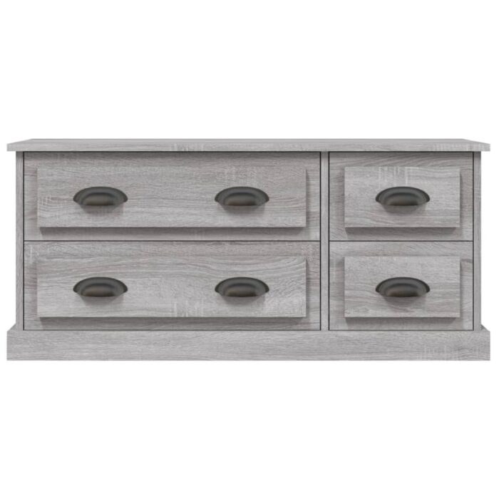 Meuble TV sonoma gris 100x35,5x45 cm bois d'ingénierie – Image 4