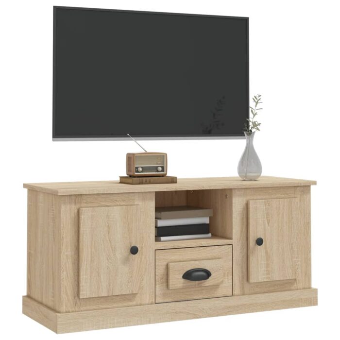 Meuble TV chêne sonoma 100x35,5x45 cm bois d'ingénierie – Image 2
