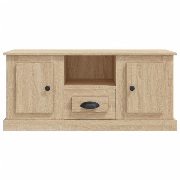 Meuble TV chêne sonoma 100x35,5x45 cm bois d'ingénierie – Image 4