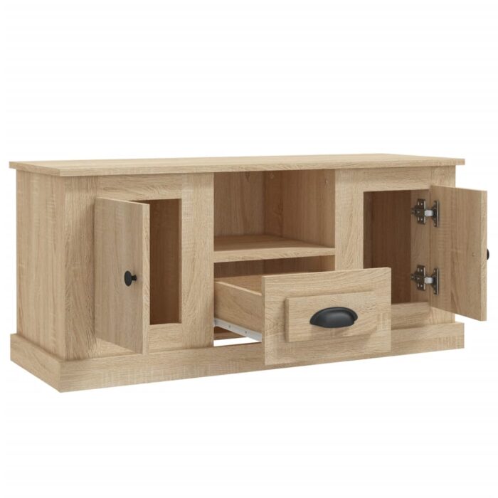 Meuble TV chêne sonoma 100x35,5x45 cm bois d'ingénierie – Image 6