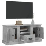 Meuble TV gris béton 100x35,5x45 cm bois d'ingénierie – Image 3
