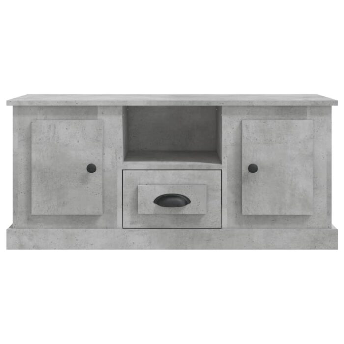 Meuble TV gris béton 100x35,5x45 cm bois d'ingénierie – Image 4