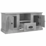 Meuble TV gris béton 100x35,5x45 cm bois d'ingénierie – Image 6
