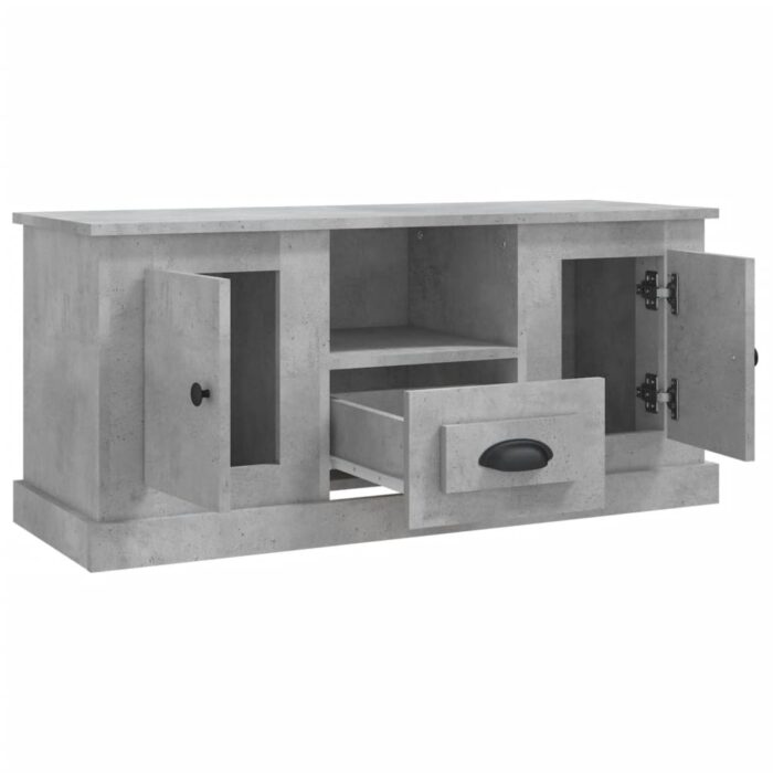 Meuble TV gris béton 100x35,5x45 cm bois d'ingénierie – Image 6