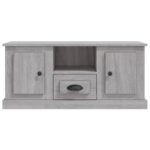 Meuble TV sonoma gris 100x35,5x45 cm bois d'ingénierie – Image 4