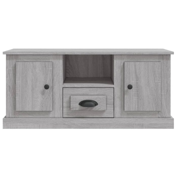 Meuble TV sonoma gris 100x35,5x45 cm bois d'ingénierie – Image 4