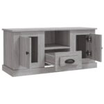 Meuble TV sonoma gris 100x35,5x45 cm bois d'ingénierie – Image 6