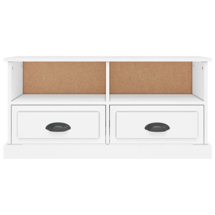 Meuble TV blanc 93x35,5x45 cm bois d'ingénierie – Image 4