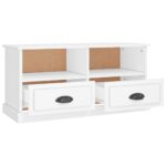 Meuble TV blanc 93x35,5x45 cm bois d'ingénierie – Image 6