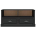 Meuble TV noir 93x35,5x45 cm bois d'ingénierie – Image 4