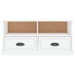 Meuble TV blanc brillant 93x35,5x45 cm bois d'ingénierie – Image 4