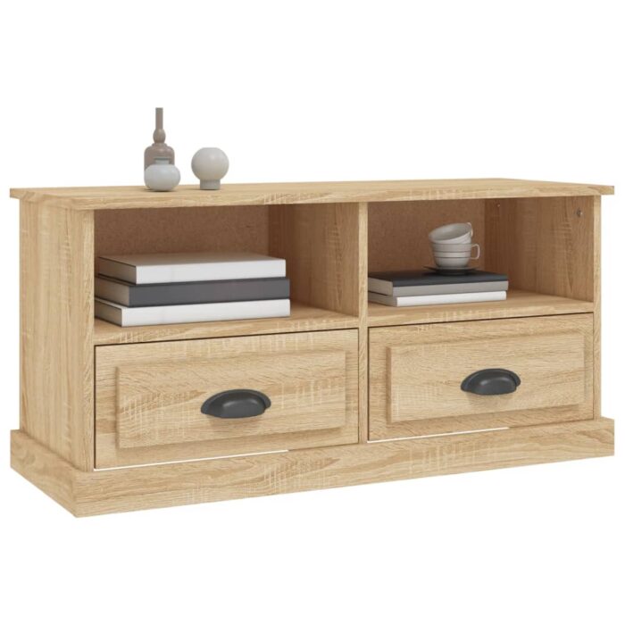 Meuble TV chêne sonoma 93x35,5x45 cm bois d'ingénierie – Image 2
