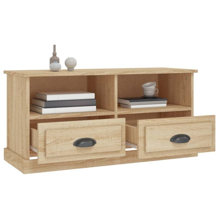 Meuble TV chêne sonoma 93x35,5x45 cm bois d'ingénierie – Image 3