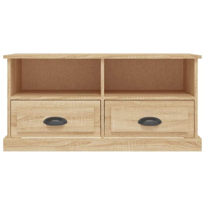 Meuble TV chêne sonoma 93x35,5x45 cm bois d'ingénierie – Image 4