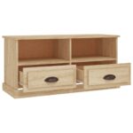Meuble TV chêne sonoma 93x35,5x45 cm bois d'ingénierie – Image 6