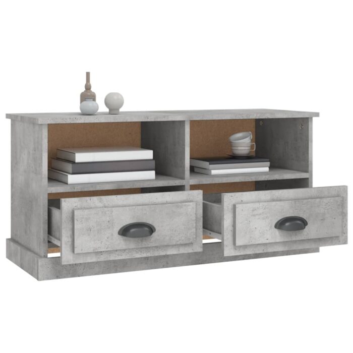 Meuble TV gris béton 93x35,5x45 cm bois d'ingénierie – Image 3