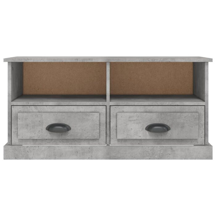 Meuble TV gris béton 93x35,5x45 cm bois d'ingénierie – Image 4