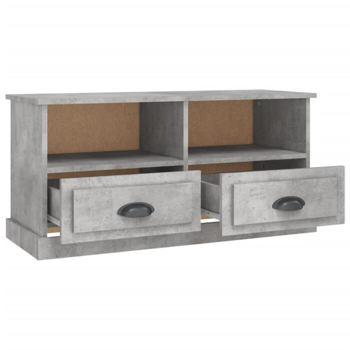 Meuble TV gris béton 93x35,5x45 cm bois d'ingénierie – Image 6