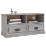 Meuble TV sonoma gris 93x35,5x45 cm bois d'ingénierie – Image 2