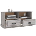 Meuble TV sonoma gris 93x35,5x45 cm bois d'ingénierie – Image 3