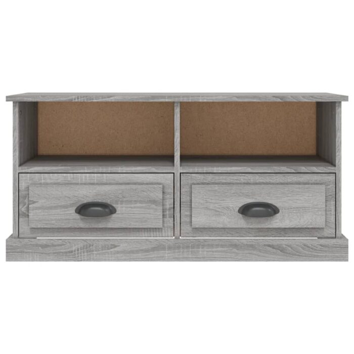 Meuble TV sonoma gris 93x35,5x45 cm bois d'ingénierie – Image 4