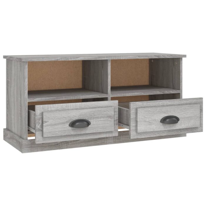 Meuble TV sonoma gris 93x35,5x45 cm bois d'ingénierie – Image 6