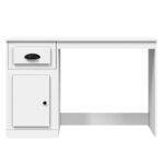 Bureau avec tiroir blanc 115x50x75 cm bois d'ingénierie – Image 4