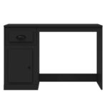 Bureau avec tiroir noir 115x50x75 cm bois d'ingénierie – Image 4