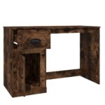 Bureau avec tiroir chêne fumé 115x50x75 cm bois d'ingénierie – Image 6