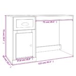 Bureau avec tiroir chêne fumé 115x50x75 cm bois d'ingénierie – Image 8