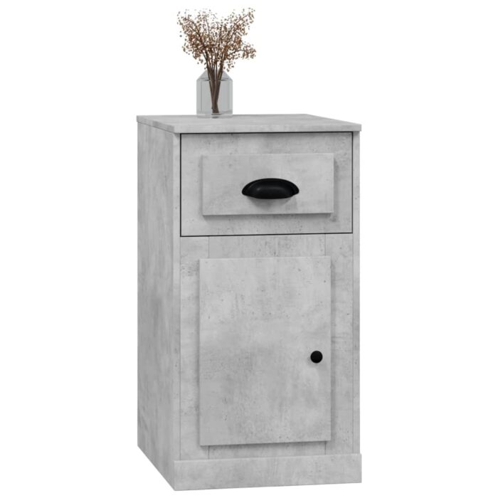 Armoire latérale avec tiroir gris béton 40x50x75 cm – Image 2