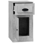 Armoire latérale avec tiroir gris béton 40x50x75 cm – Image 6