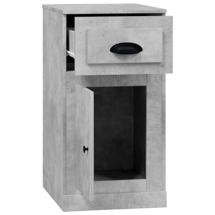Armoire latérale avec tiroir gris béton 40x50x75 cm – Image 6