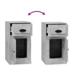 Armoire latérale avec tiroir gris béton 40x50x75 cm – Image 7