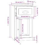 Armoire latérale avec tiroir gris béton 40x50x75 cm – Image 9