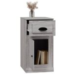 Armoire latérale avec tiroir sonoma gris 40x50x75 cm – Image 3