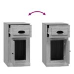 Armoire latérale avec tiroir sonoma gris 40x50x75 cm – Image 7