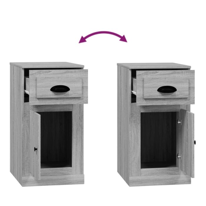 Armoire latérale avec tiroir sonoma gris 40x50x75 cm – Image 7