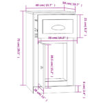 Armoire latérale avec tiroir sonoma gris 40x50x75 cm – Image 9