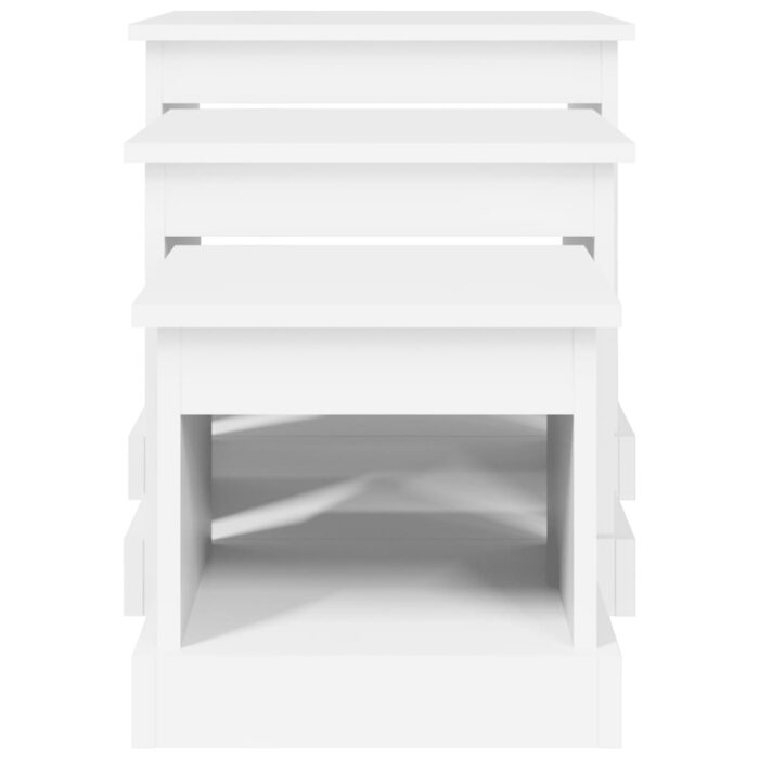 Tables basses 3 pcs blanc bois d'ingénierie – Image 4