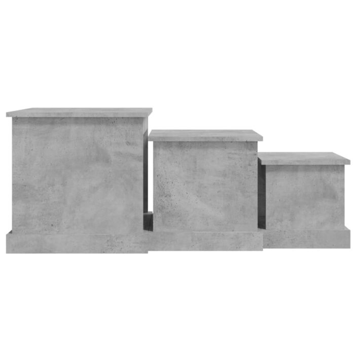 Tables basses 3 pcs gris béton bois d'ingénierie – Image 5
