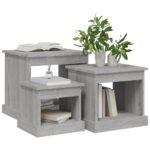 Tables basses 3 pcs sonoma gris bois d'ingénierie – Image 2