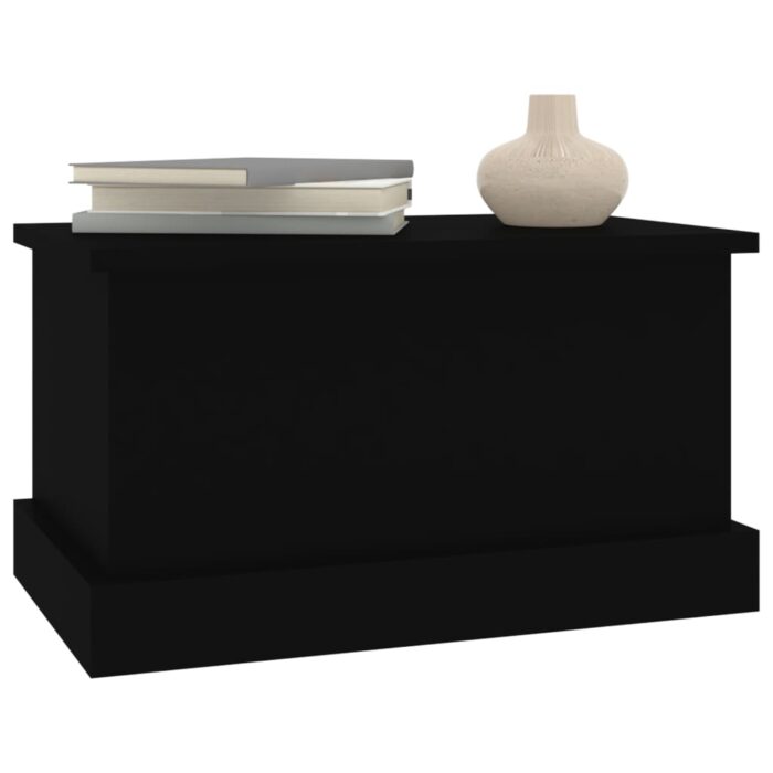 Boîte de rangement noir 50x30x28 cm bois d'ingénierie – Image 2