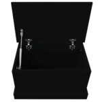 Boîte de rangement noir 50x30x28 cm bois d'ingénierie – Image 6