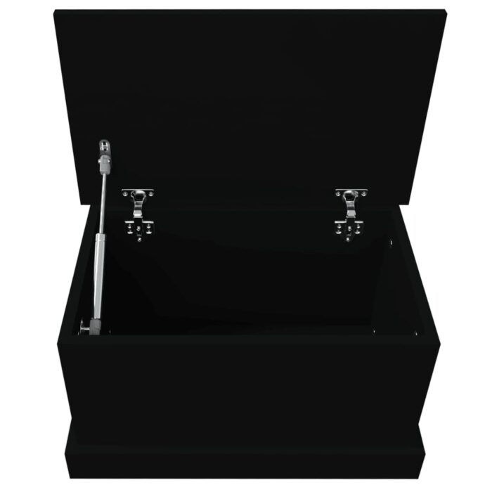Boîte de rangement noir 50x30x28 cm bois d'ingénierie – Image 6