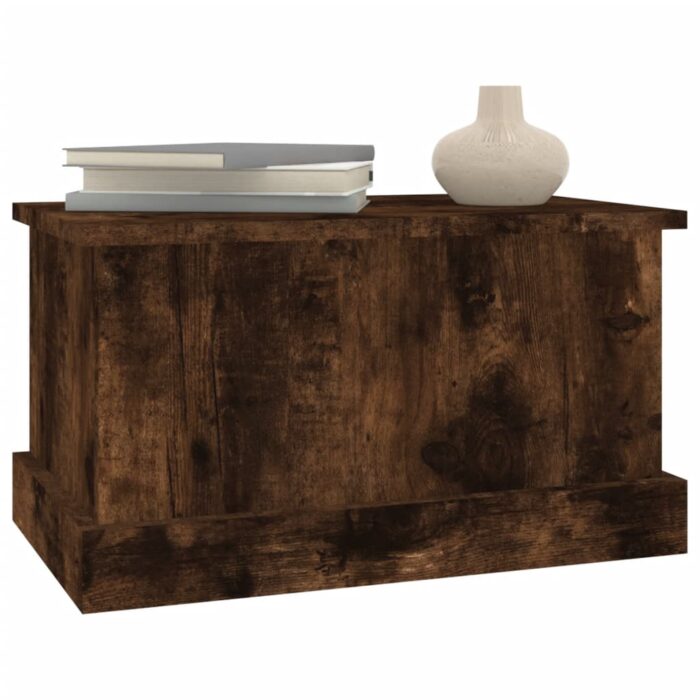 Boîte de rangement chêne fumé 50x30x28 cm bois d'ingénierie – Image 2