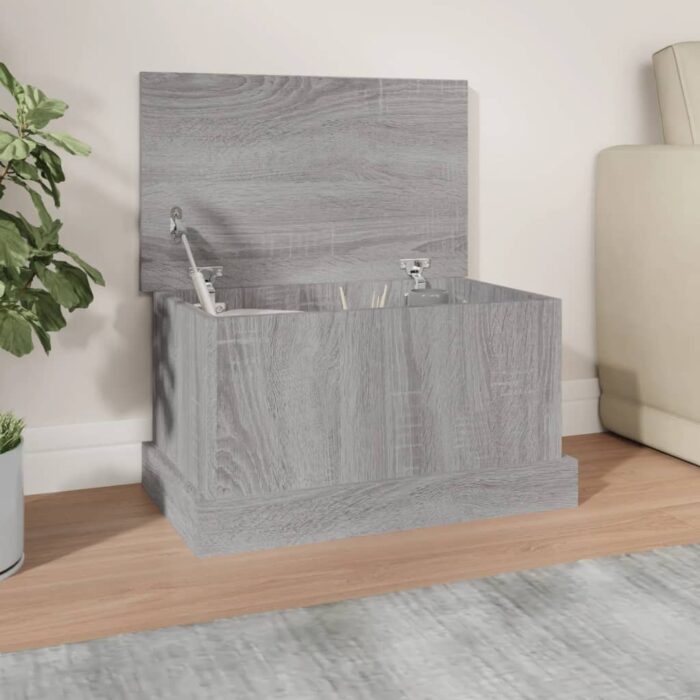 Boîte de rangement sonoma gris 50x30x28 cm bois d'ingénierie – Image 1