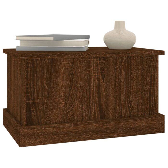 Boîte de rangement chêne marron 50x30x28 cm bois d'ingénierie – Image 2
